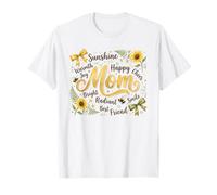 Radiant Mom Floral Sunshine Bumblebee Design T-Shirt