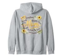 Radiant Mom Floral Sunshine Bumblebee Design Zip Hoodie