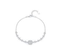 RADIANT MUSE, Geometric Bracelet 925 Sterling Silver 0.80ct D Color VVS1 Moissanite Adjustable 17+3.5cm Lightweight Luxury Jewelry Gift for Women