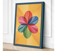Radiant Petals Geometric Canvas Wall Art Print 18x12 Inch (46 x 30 cm)