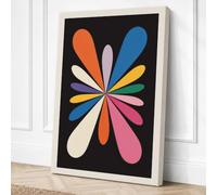 Radiant Petals Geometric Canvas Wall Art Print 36x24 Inch (91 x 61 cm)