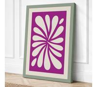 Radiant Petals Mid-Century Canvas Wall Art Print 30x20 Inch (76 x 51 cm)