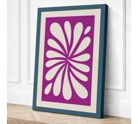 Radiant Petals Mid-Century Canvas Wall Art Print 36x24 Inch (91 x 61 cm)