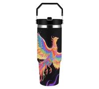 Radiant Phoenix 30oz Tumbler with Handle And Flip Straw Lid Double Wall Travel Leak-proof Coffee Mug Stainless Steel Vacuum Insulated Coffee Tumblers Cup for Hot And Cold Drinks