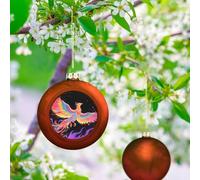 Radiant Phoenix Christmas Ball Ornaments - 3 Inch Shatterproof Christmas Tree Decorations, Red Xmas Hanging Balls for Tree Decor, Holiday Wedding Party Decorative Pendants