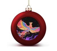 Radiant Phoenix Christmas Tree Ornaments 1.6 Inch Shatterproof Pc Plastic Balls with Lanyard Baubles Hanging Christmas Ball Ornaments for Xmas Tree Holiday Party Wedding Home Decorations-red