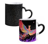 Radiant Phoenix Color Changing Mugs Heat Sensitive Ceramic Coffee Mugs Funny Temperature Changing Mug Novelty Magic Cup Gift for Coffee Lover 11 Oz