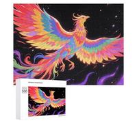 Radiant Phoenix Jigsaw Puzzle 500 PCS Challenging Fun Puzzles Wooden Jigsaw Puzzles for Adults Families