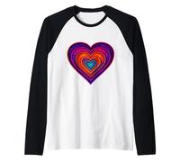 Radiant Psychedelic Heart Layers Raglan Baseball Tee