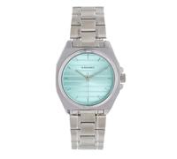 Radiant - Quartz Analog Watch for Women, 36 mm Octagonal Silver/Grey Case, Turquoise Dial, Silver/Grey Steel Bracelet with Deployant Clasp, Water Resistant 3 ATM