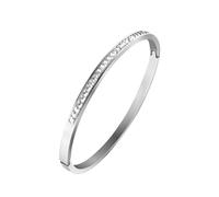 RADIANT REVIVE Silver Bangles for Women, 316L Steel with Fake Diamond, Cubic Zirconia Stones, No Green Skin, Tarnish Free