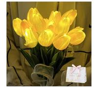 Radiant Romantic Tulip Light, Twinkling Tree Tulips, Artificial Tulip Flowers LED Lights with Ribbon, Holding Flower Shaped Ambient Night Lamp for Bedroom Bedside Decor (Pink, 5 pcs)