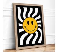 Radiant Smile Graphic Framed Wall Art Print A2 Oak | Ready to Hang, Premium Gi Paper, Fade-Resistant Inks, Securely Packaged, UK Made