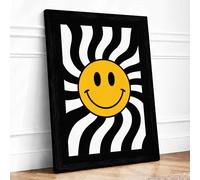 Radiant Smile Graphic Framed Wall Art Print A3 Black | Ready to Hang, Premium Gi Paper, Fade-Resistant Inks, Securely Packaged, UK Made