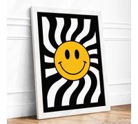Radiant Smile Graphic Framed Wall Art Print A3 White | Ready to Hang, Premium Gi Paper, Fade-Resistant Inks, Securely Packaged, UK Made