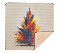 Radiant Splatter Christmas Tree Soft Thick Baby Playmat for Indoor Outdoor One-Piecing Playroom Activity Mat for Newborns Babies Infants Toddlers, 50'' x 50''