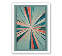 Radiant Sunburst Geometric Framed Wall Art Print A4 (29.7×21cm) White, Wall Decor for Living Room, Bedroom, Office & Home, Ready to Hang, Art Gift
