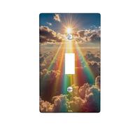 Radiant Sunset Light Switch Cover Plates/Outlet Covers, Colorful Rays Over Cloudy Sky, Thermoplastic Wall Plates, Standard Size Single Toggle