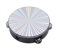 Radiant Tambourine Double Row Bell Drum, Birch Wood, Metal, Plastic, Clear & Crisp Sound, Shiny Effects (8 Inch