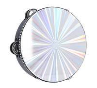 Radiant Tambourine, Double Row Shimmery Reflective Tambourines, Clear and Crisp Sound Handheld Tambourine for Dancing, Singing, Parties, Karaoke, Music Classes (8 in)