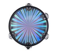 Radiant Tambourine Reflective Hand Percussion Instrument, Double Row Bell Drum with Clear Crisp Sound, Birch Wood and Metal Tambourine for Music Classes, Parties, Karaoke and (8 Inch)
