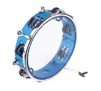Radiant Tambourines, 8 Inch Handbell Hand Drum Radiant Reflective Drum with Double Row Jingles Musical Percussion Instrument for Adults KTV Party (8 inch)