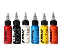 Radiant Tattoo Ink 6 Popular Color Kit Set 1/2oz Bottle