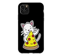 Radiant White Cat Hugging Pizza Slice Case for iPhone 11 Pro Max