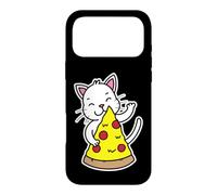 Radiant White Cat Hugging Pizza Slice Case for iPhone 17 Pro Max