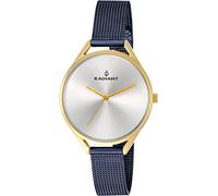 Radiant Women's Quartz Analogue Watch with Steel Strap, Silver/Grey, 34MM, Strip