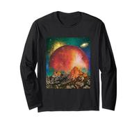 Radiant Woodland Under The Blood Moon,Vintage Luna Landscape Long Sleeve T-Shirt