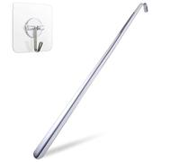 RadiantRover 31.5-inch shoe horn long handled, stainless steel shoe horns thickened, long handle durable metal boot horn with hook, suitable for men, women, children and the elderly, silver