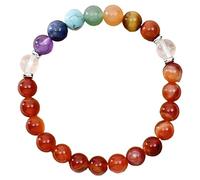 RadiantRover Strong Healing Crystal Bracelet 8MM Genuine Stone Bracelet Lucky Beaded Chakra Bracelets 6.5 inch Positive Energy Bracelets Inspirational Gifts for Women Mom