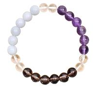 RadiantRover Strong Healing Crystal Bracelet 8MM Genuine Stone Bracelet Lucky Beaded Chakra Bracelets 6.5 inch Positive Energy Bracelets Inspirational Gifts for Women Mom