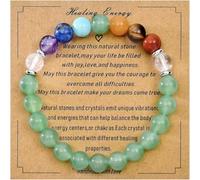 RadiantRover Strong Healing Crystal Bracelet 8MM Genuine Stone Bracelet Lucky Beaded Chakra Bracelets 6.5 inch Positive Energy Bracelets Inspirational Gifts for Women Mom