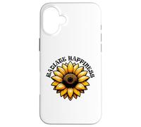 Radiate Happiness Sunflower Inspirational Design Case for iPhone 16 Plus
