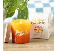 Radiate Positivity Scented Candle, Lemon & Bergamot Fragrance, Cork Lid, Gradient Orange Glass
