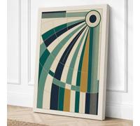 Radiating Fan Art Deco Canvas Wall Art Print 24x16 Inch