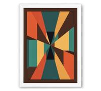 Radiating Geometry Geometric Framed Wall Art Print A2 (59.4×42cm) White, Wall Decor for Living Room, Bedroom, Office & Home, Ready to Hang, Art Gift