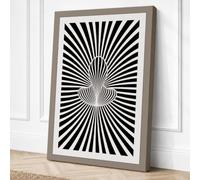 Radiating Illusion Geometric Canvas Wall Art Print 18x12 Inch (46 x 30 cm)