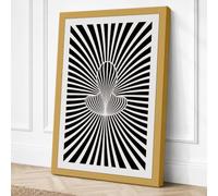 Radiating Illusion Geometric Canvas Wall Art Print 24x16 Inch