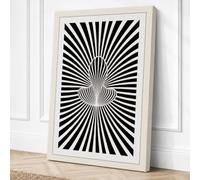 Radiating Illusion Geometric Canvas Wall Art Print 36x24 Inch (91 x 61 cm)