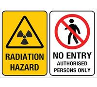 Radiation Hazard No Entry Authorised Persons Only 8"X12" Rust Free Aluminum Signs Outdoor, Metal Tin Sign For Home, Business, Yard