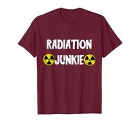 Radiation Junkie Radioactivity Nuclear Nuclear Power Radiology T-Shirt, Men, Burgundy, Large