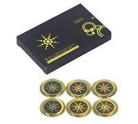 Radiation Protection Sticker, Compact Size Glossy Coating Heat Absorption 6PCS Round Anti Radiation Patch for Cell Phone Laptop (Gold)