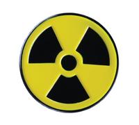 Radiation Radioactive Hazard Enamel Pin Badge - Yellow & Black Metal Lapel Brooch (2.5cm x 2.5cm) - Science, Nuclear, or Safety Symbol Accessory for Jacket, Hat, or Bag