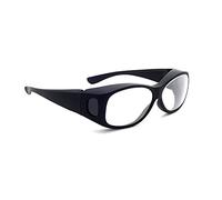 Radiation Safety Glasses Over Eyewear Glasses In Large Plastic Black Safety Frame With Permanent Side Shields by Schott SF-6 HT