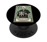 Radiation Therapist Tarot Card Skeleton Oncology Rad Therapy PopSockets Adhesive PopGrip