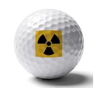 Radiation Warning Symbol Funny Printed Golf Ball Personalized Practice Balls Cool Accessories Gifts for Golfers Dads Men Women