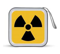 Radiation Warning Symbol Portable Zipper CD Case 40 Capacity DVD Collection Holder for Car Office Home Travel